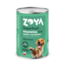 Wet Dog Food - ZOYA Superfood With Beef 400 g
