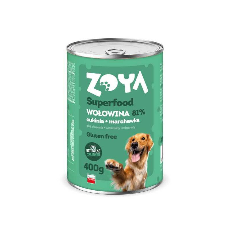 Wet Dog Food - ZOYA Superfood With Beef 400 g