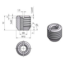 Sąvarža M6x12 mm pilka, 10 vnt.