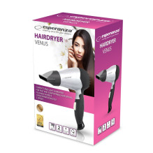 Hair Dryer - Esperanza EBH002S 850 W, Silver / Black