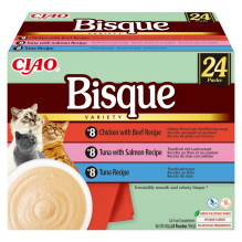 Kačių užkandis - INABA Ciao Bisque Creamy Soup Tuna Chicken Beef Salmon 24x40g