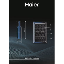 Haier Wine Bank 50 Serie 3 HWS49GAE Compressor wine cooler Freestanding Black 49 bottle(s)