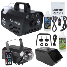 LIGHT4ME GIG Set 2 - set (smoke machine + 1 litre smoke fluid + battery-powered bubble machine + 1 litre bubble fluid + 