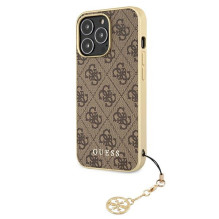 Guess GUHCP13LGF4GBR iPhone 13 Pro / 13 6.1 'rudas / rudas kietasis dėklas 4G Charms Collection Guess GUHCP13LGF4GBR iPhone 13 Pro / 13 6.1 'rudas / rudas kietasis dėklas 4G Charms Collection