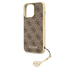 Guess GUHCP13LGF4GBR iPhone 13 Pro / 13 6.1 'rudas / rudas kietasis dėklas 4G Charms Collection Guess GUHCP13LGF4GBR iPhone 13 Pro / 13 6.1 'rudas / rudas kietasis dėklas 4G Charms Collection