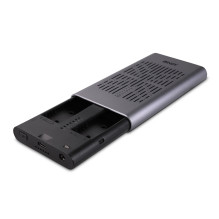 M.2 SSD Korpusas - LINDY SSD Dėklas USB 3.2 Gen 2x2 Dual SSD Klonavimo 20Gbps Palaikymas 42 / 60 / 80mm