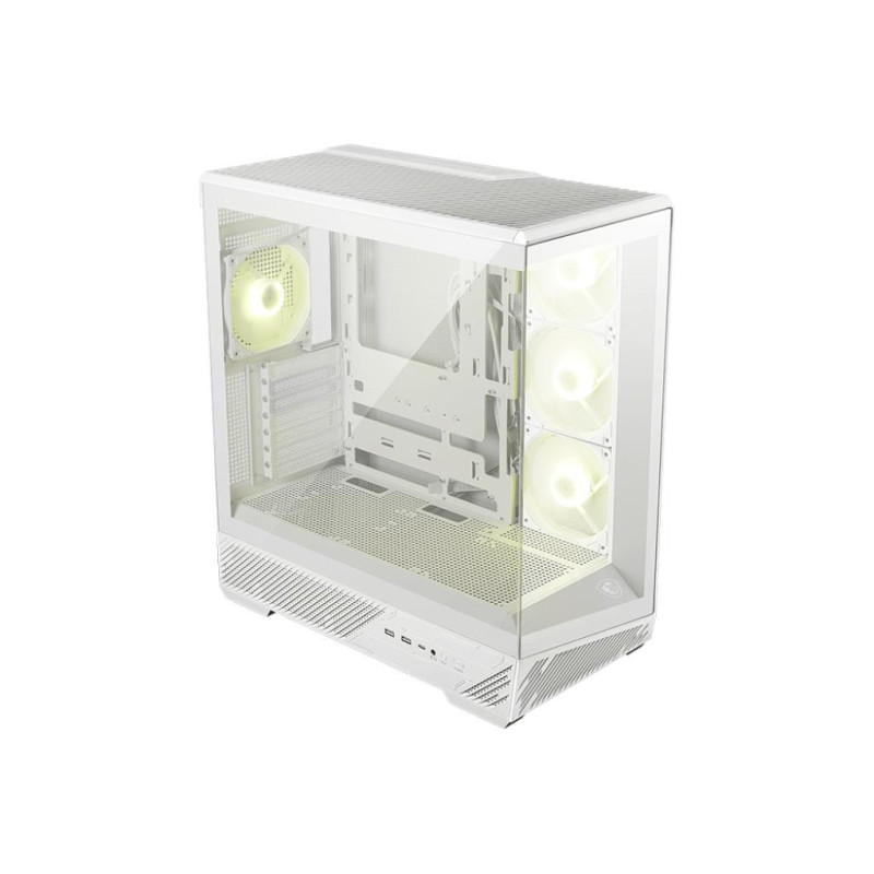 Korpusas, MSI, ATX / micro ATX / Mini-ITX, baltas / permatomas, Midi Tower, MAG PANO 130R PZ WHITE, MAGPANO130RPZWHITE