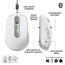 MOUSE USB OPTICAL WRL MX 3S / PALE GREY 910-006930 LOGITECH