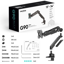 MONITOR ACC DESK MOUNT / 13-34" BLACK G90-B ONKRON MONITOR ACC DESK MOUNT / 13-34" BLACK G90-B ONKRON