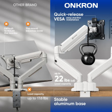 MONITOR ACC DESK MOUNT / 13-32" BLK / WHT G160-BW ONKRON