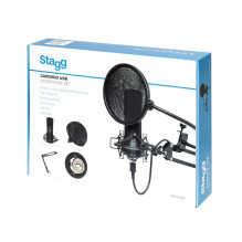 STAGG SUM45 komplektas - USB mikrofonų komplektas su mikrofonu, stovu, amortizatoriumi, pop filtru ir USB laidu STAGG SUM45 komplektas - USB mikrofonų komplektas su mikrofonu, stovu, amortizatoriumi, pop filtru ir USB laidu