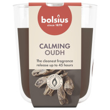 Candle, scented Bolsius Calming Oudh, 45 h, Brown