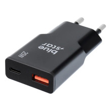 Įkroviklis Blue Star Slim GaN 25W USB-C / USB-A juodas Įkroviklis Blue Star Slim GaN 25W USB-C / USB-A juodas