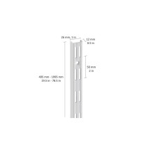 WALL UPRIGHT. DOUBLE SLOT 495 MM BLACK WALL UPRIGHT. DOUBLE SLOT 495 MM BLACK