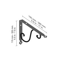 Lentynos laikiklis Dolle Ornament, 115x150 mm, juoda Lentynos laikiklis Dolle Ornament, 115x150 mm, juoda