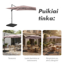 Lauko skėtis su padu Comfort Taupe