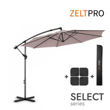 Outdoor umbrella with base and cover Select Taupe