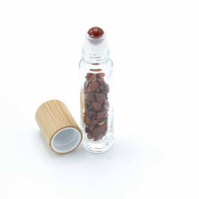 Ancient Wisdom Roller Bottle With Red Jasper Crystals - Wooden Lid