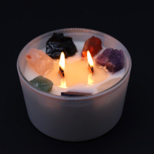 Candle - Ancient Wisdom Large Chakra Crystal Soy Wax with Minerals Candle - Ancient Wisdom Large Chakra Crystal Soy Wax with Minerals