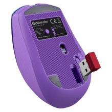 Wireless Mouse - Mouse Defender Mystery MM-301 RF+BT 1600dpi 6P Purple Wireless Mouse - Mouse Defender Mystery MM-301 RF+BT 1600dpi 6P Purple