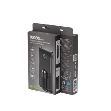 Gembird PB10-PD20-LCD-01 Fast charging power bank with integrated cables, 20W, 10000 mAh, black Gembird PB10-PD20-LCD-01 Fast charging power bank with integrated cables, 20W, 10000 mAh, black