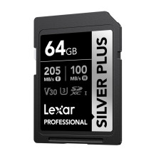 Lexar Professional SILVER PLUS SDXC 64GB atminties kortelė Lexar Professional SILVER PLUS SDXC 64GB atminties kortelė