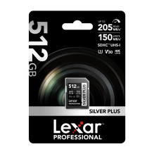 Lexar Professional SILVER PLUS SDXC 512GB atminties kortelė Lexar Professional SILVER PLUS SDXC 512GB atminties kortelė