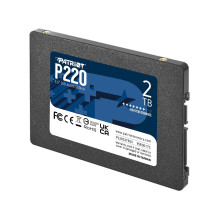SSD, PATRIOT, P220, 2TB, SATA, Write speed 500 MBytes / sec, Read speed 550 MBytes / sec, 2,5", TBW 960 TB, P220S2T SSD, PATRIOT, P220, 2TB, SATA, Write speed 500 MBytes / sec, Read speed 550 MBytes / sec, 2,5", TBW 960 TB, P220S2T