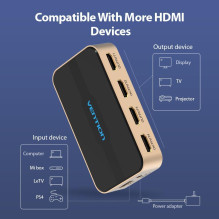 VAIZDO SKIRTUVAS HDMI 4 PRIEVADŲ / ACCG0-EU VENTION