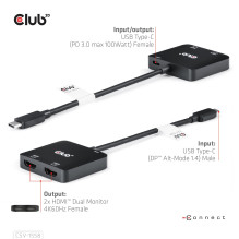I / O HUB USB-C TO HDMI 2PORT / MST CSV-1558 CLUB3D I / O HUB USB-C TO HDMI 2PORT / MST CSV-1558 CLUB3D