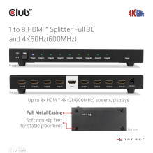 VIDEO SPLITTER HDMI 8PORT / 3D 4K 60HZ CSV-1383 CLUB3D