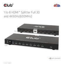 VAIZDO SKIRSTYTUVAS HDMI 8 PRIEVADŲ / 3D 4K 60HZ CSV-1383 CLUB3D