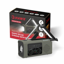 Hawk HWRDI410GN Radio Solar Dynamo With Flashlight