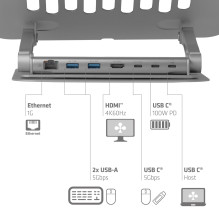 NB ACC STAND ALUMINIUM USB-C / CSV-2554 CLUB3D NB ACC STAND ALUMINIUM USB-C / CSV-2554 CLUB3D