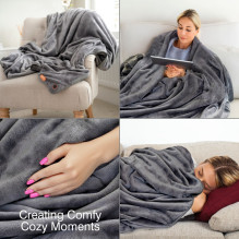 Bodi-Tek COZY Snuggle Blanket Heated Throw 130 x 160cm, Gray Bodi-Tek COZY Snuggle Blanket Heated Throw 130 x 160cm, Gray