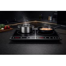 Induction cooker, two-burner adjustable hob, 2000W + 2000W BLOW