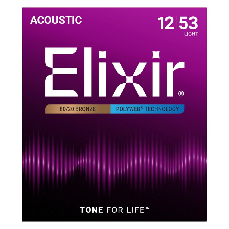 Elixir 11050 Light (12-53) PW - akustinės gitaros stygos