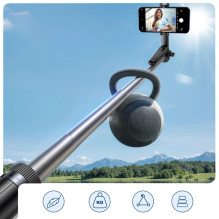 Selfie stick Wozinsky WC1Y70S telescopic tripod 1.7m with phone holder - black Selfie stick Wozinsky WC1Y70S telescopic tripod 1.7m with phone holder - black