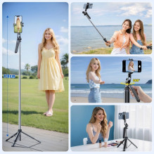 Selfie stick Wozinsky WC1Y70S telescopic tripod 1.7m with phone holder - black Selfie stick Wozinsky WC1Y70S telescopic tripod 1.7m with phone holder - black