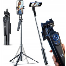 Selfie stick Wozinsky WC1Y70S telescopic tripod 1.7m with phone holder - black Selfie stick Wozinsky WC1Y70S telescopic tripod 1.7m with phone holder - black