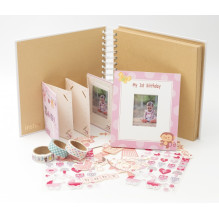 Instax Photo Set - Fujifilm Instax Collection 1St Birthday Frame, Album, Stickers, Decor Tape Pink Instax Photo Set - Fujifilm Instax Collection 1St Birthday Frame, Album, Stickers, Decor Tape Pink