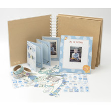 Photo Album Set - Fujifilm Instax Collection 1St Birthday Frame, Album, Stickers And Decor Tape Blue Photo Album Set - Fujifilm Instax Collection 1St Birthday Frame, Album, Stickers And Decor Tape Blue