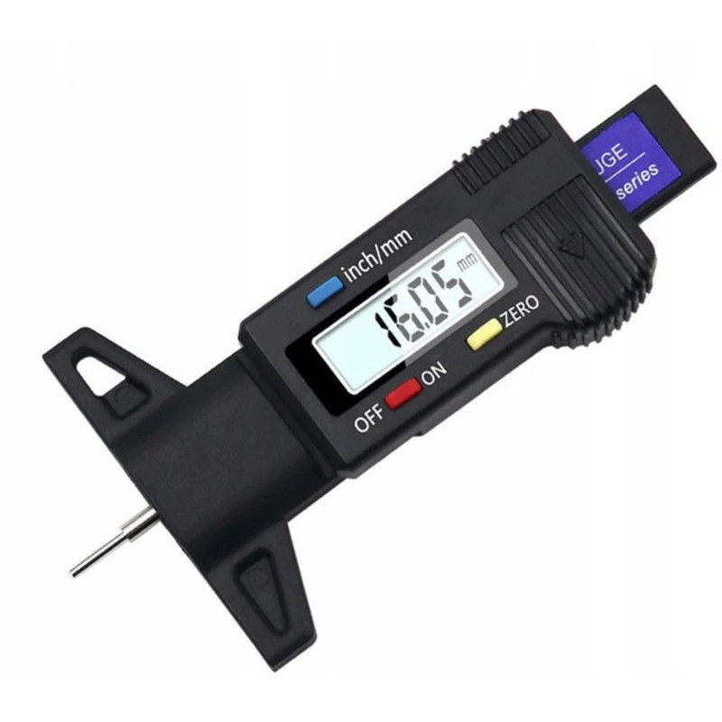 Digital tire tread depth gauge 0-28 mm, accuracy 0.01 mm, LR44 battery