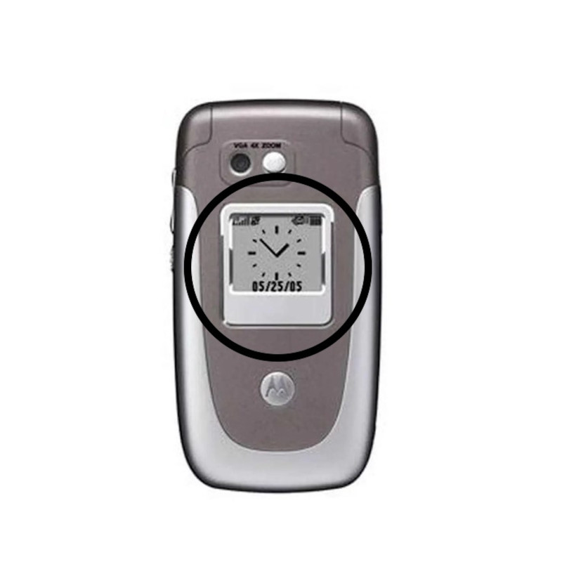 Protective Outer Case Display Glass For Motorola V360 Silver