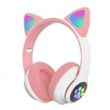 „Riff VIV-23M“ „Bluetooth“ ausinės su mikrofonu ir LED lemputėmis, rožinės spalvos