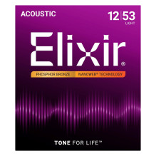 Akustinės Gitaros Stygos - Elixir 16052 Fosforo Bronza Lengvas 12-53 Akustinės Gitaros Stygos - Elixir 16052 Fosforo Bronza Lengvas 12-53