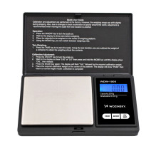 „Wozinsky WDW-1000“ juvelyrikos svarstyklės, 200 g, 0,01 g, tikslios, apšviestos – juodos