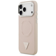 GUESS dėklas, skirtas IPHONE 17 Pro, suderinamas su MagSafe GUHMP17LPSDTSCMP (PU su trikampio logotipu), rožinis GUESS dėklas, skirtas IPHONE 17 Pro, suderinamas su MagSafe GUHMP17LPSDTSCMP (PU su trikampio logotipu), rožinis