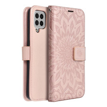Atverčiamas dėklas, skirtas „Samsung A22 5G Mezzo Book“, mandala, rožinio aukso spalvos. Atverčiamas dėklas, skirtas „Samsung A22 5G Mezzo Book“, mandala, rožinio aukso spalvos.