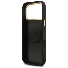 GUESS case for IPHONE 17 Pro Max compatible with MagSafe GUHMP17XPG4SEMCK (PU W / 4G Stripe) black